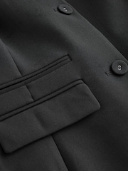 Black V-Neck Collarless Blazer - Image 10 of 11
