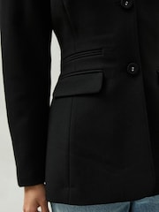 Black V-Neck Collarless Blazer - Image 6 of 11