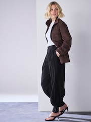 Noir - Balloon Leg Tailored Trousers - Image 1 de 9
