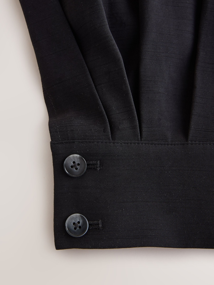 Noir - Balloon Leg Tailored Trousers - Image 9 de 9 Noir - Balloon Leg Tailored Trousers - Image 9 de 9