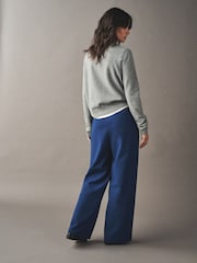 钴蓝色 - Belted Wide Leg Trousers - 图片3 / 4