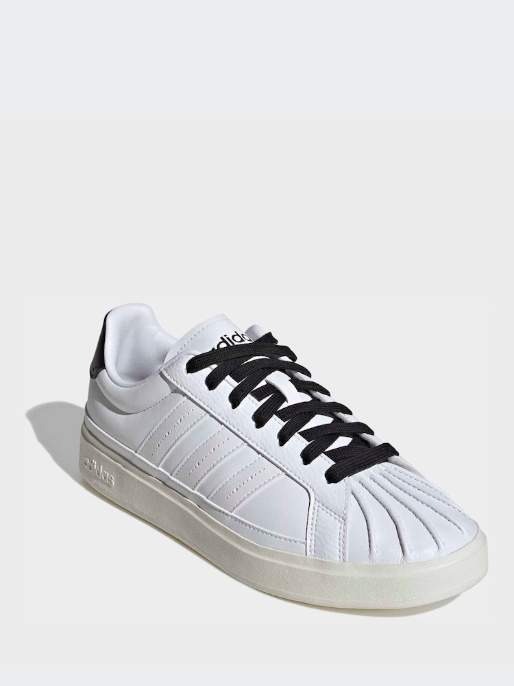 adidas White Streettalk Sleek Cut Trainers - Image 1 of 9 adidas White Streettalk Sleek Cut Trainers - Image 1 of 9