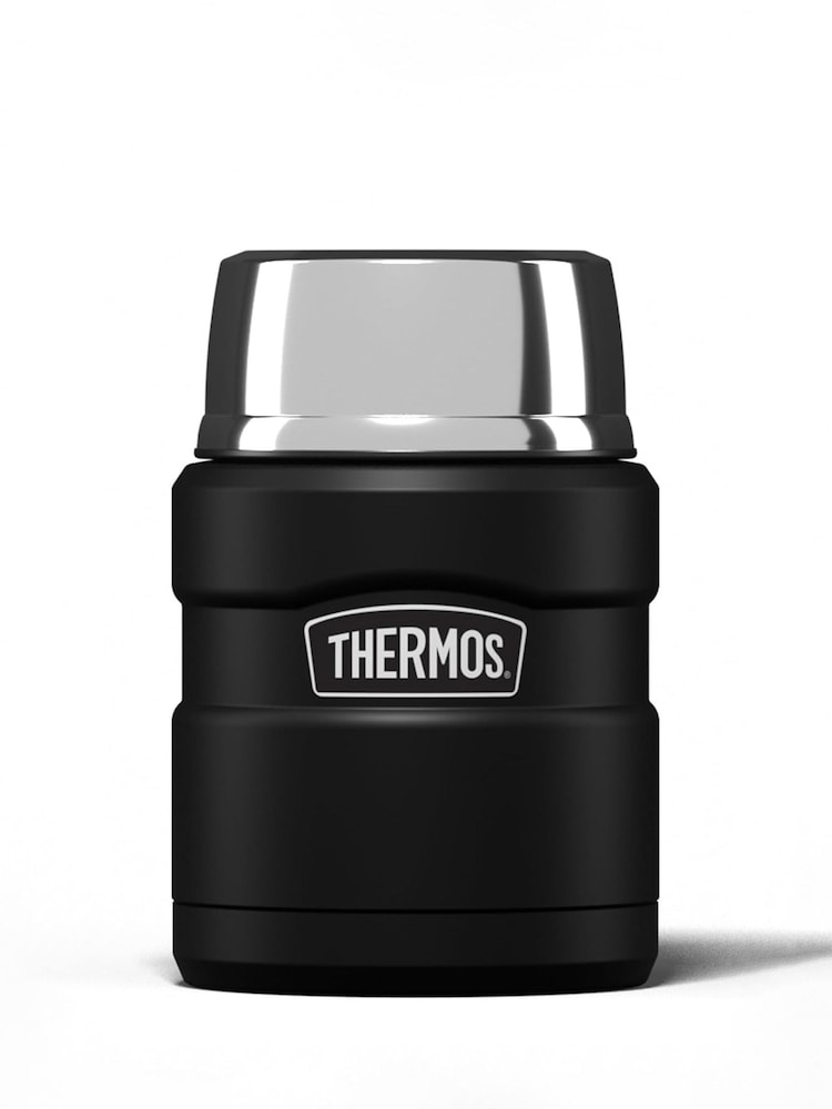 Thermos Matt Black Stainless King Food Flask - Image 1 of 2 Thermos Matt Black Stainless King Food Flask - Image 1 of 2