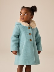 Asul - Faux Fur Collar Hooded Coat (3mths-7yrs) - Larawan 1 ng 4