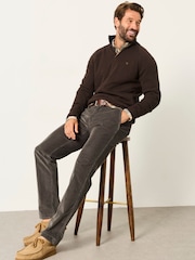 Gris de charbon de bois - Pantalon droit en velours côtelé FatFace - Image 3 de 5