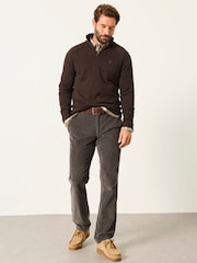 Gris de charbon de bois - Pantalon droit en velours côtelé FatFace - Image 4 de 5