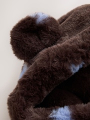 Chocolate Brown Hearts - Faux Fur Hooded Coat (12mths-7yrs) - תמונה 8 מתוך 9