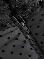 Black Polka Dot Shower Resistant Padded Coat (3mths-7yrs) - Image 5 of 5