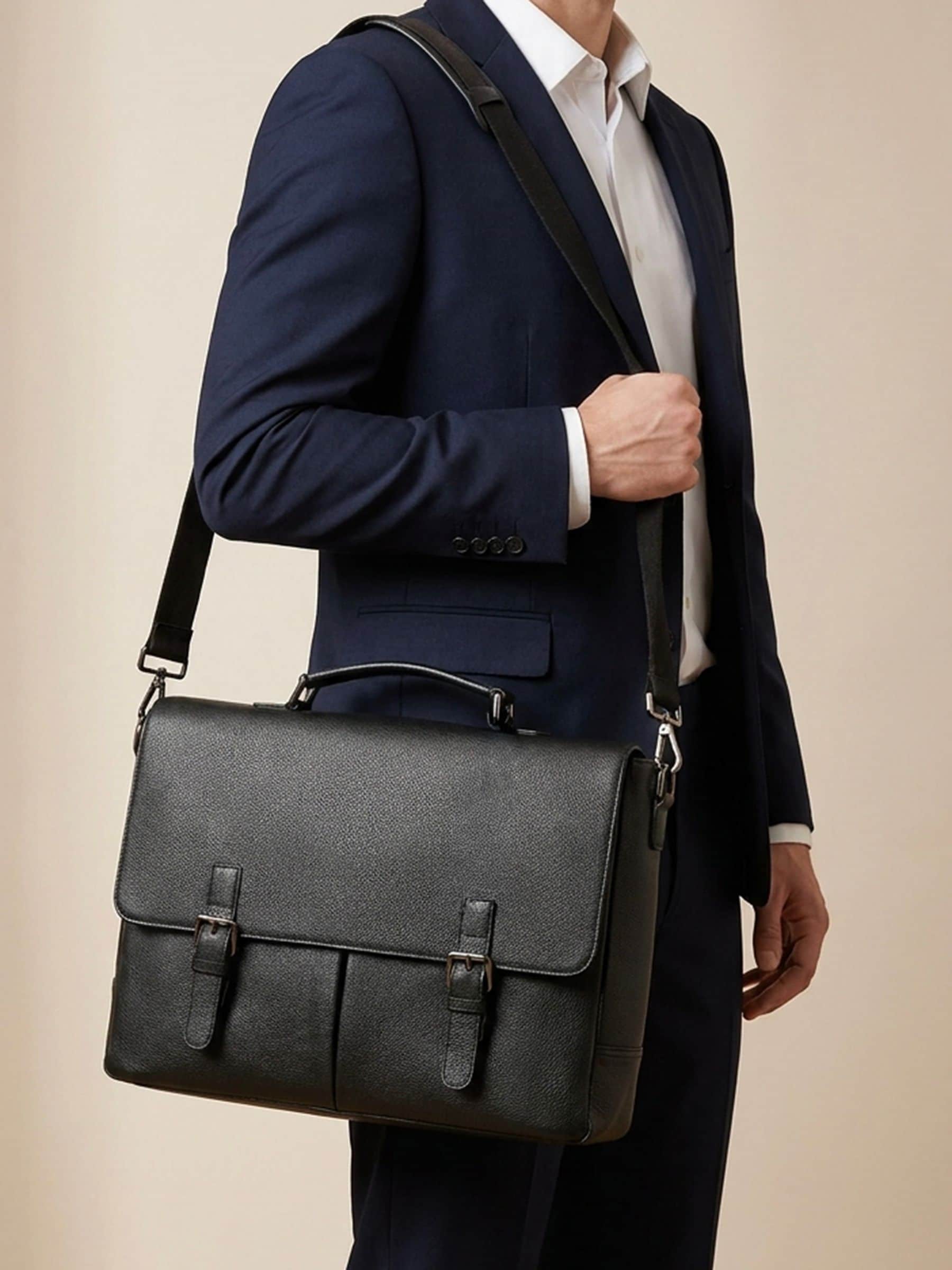 Jones Bootmaker Women's Black Upland Leather Briefcase - Size One Size - Image 4