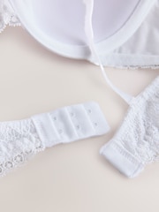Blanco - A-E Lightly Padded Plunge Smoothing Cup & Lace Wing Bra - Imagen 6 de 6