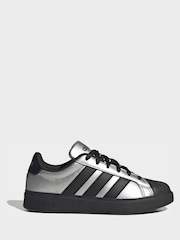 adidas Grey Street Talk Lace Junior Trainers - Image 3 of 9