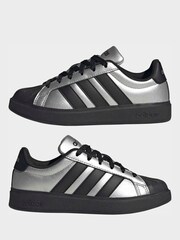 adidas Grey Street Talk Lace Junior Trainers - Image 5 of 9