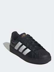 adidas Black/White Street Talk Lace Junior Trainers - Image 1 of 9