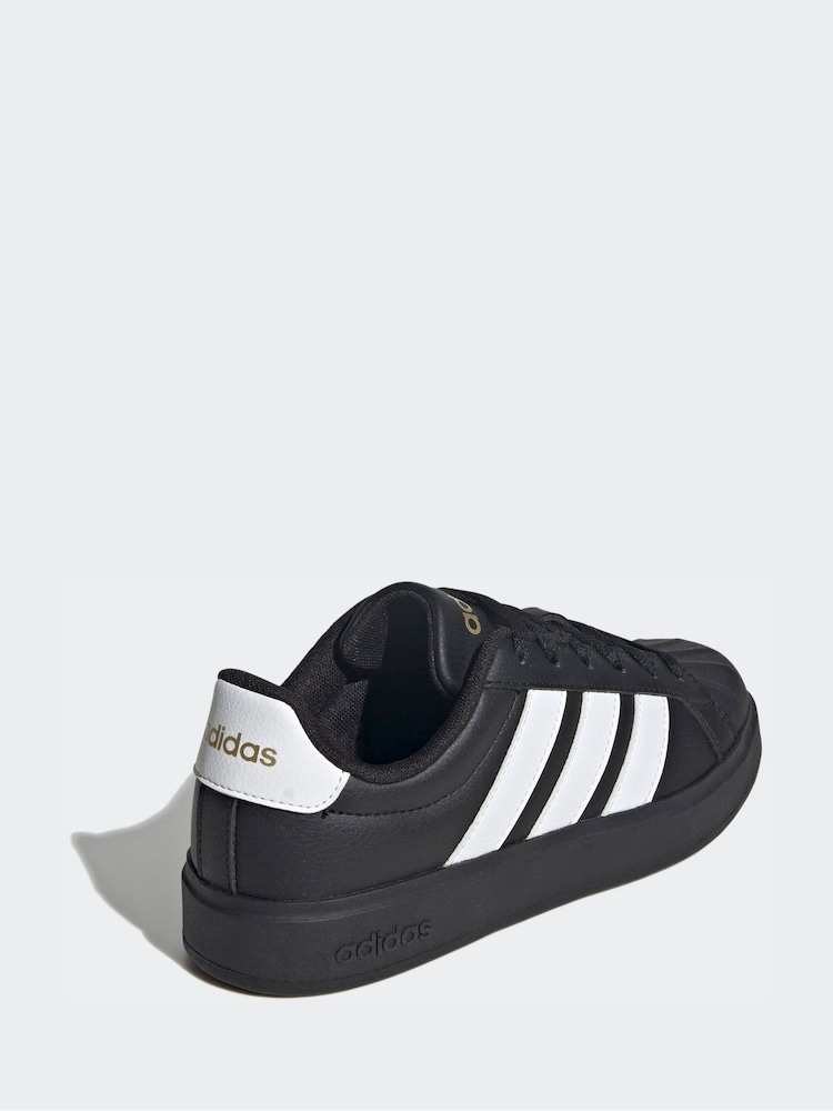 adidas Black/White Street Talk Lace Junior Trainers - Image 2 of 9