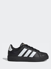 adidas Black/White Street Talk Lace Junior Trainers - Image 3 of 9