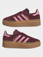 adidas Originals Red Gazelle Bold Junior Trainers - Image 5 of 9