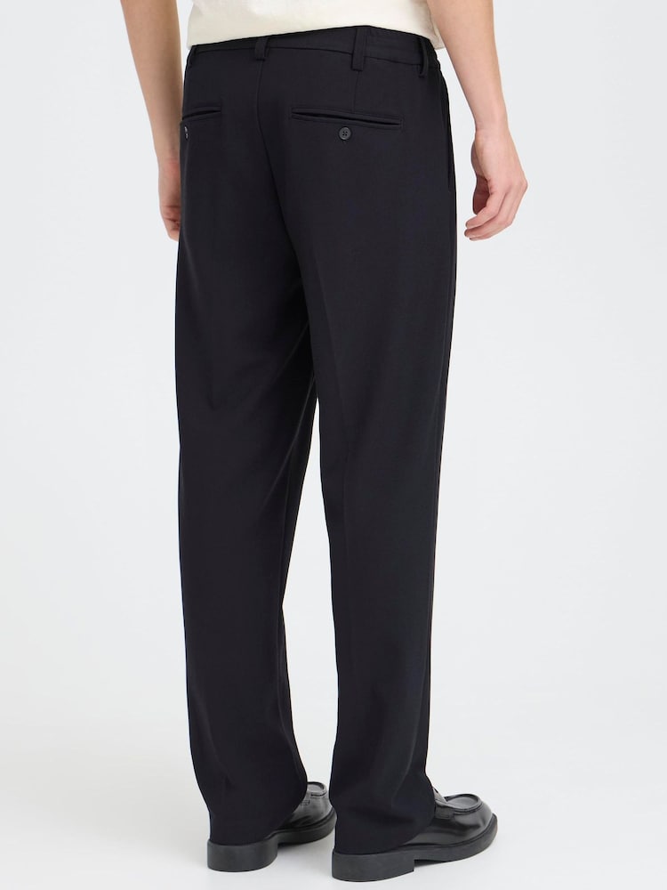Casual Friday Black CFPIERCE Loose Fit Pleated Trousers - Image 2 of 7 Casual Friday Black CFPIERCE Loose Fit Pleated Trousers - Image 2 of 7
