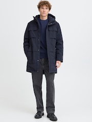 Casual Friday Blue CFKLINT Longline Padded Parka Coat - Image 3 of 8