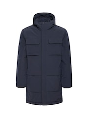 Casual Friday Blue CFKLINT Longline Padded Parka Coat - Image 6 of 8