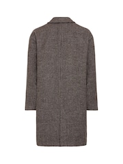 Casual Friday Brown CFFRIDOLF Houndstooth Wool Mix Overcoat - Image 7 of 8