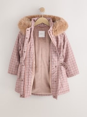 Pink Check Waterproof Belted Padded Coat (3-16yrs) - Image 8 of 10