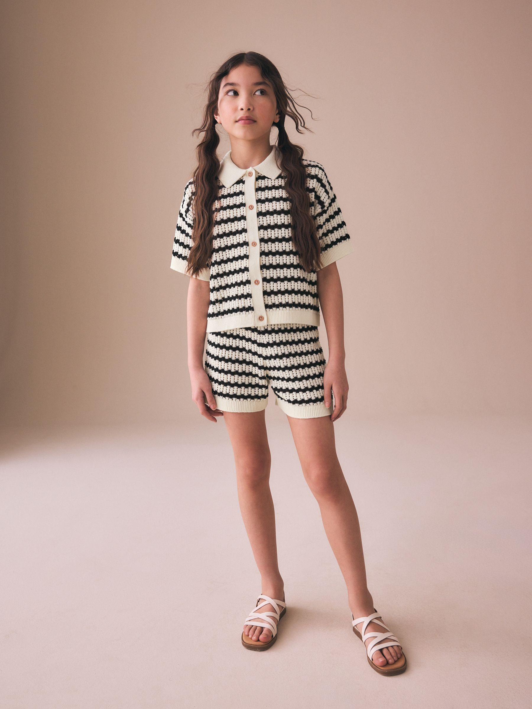 mix color short knit（Louren） Buy Monochrome Knitted Shirt & Shorts Set (3-16yrs) from Next