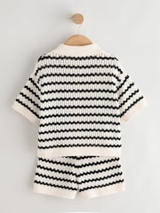 Monochrome Knitted Shirt & Shorts Set (3-16yrs) - Image 7 of 9