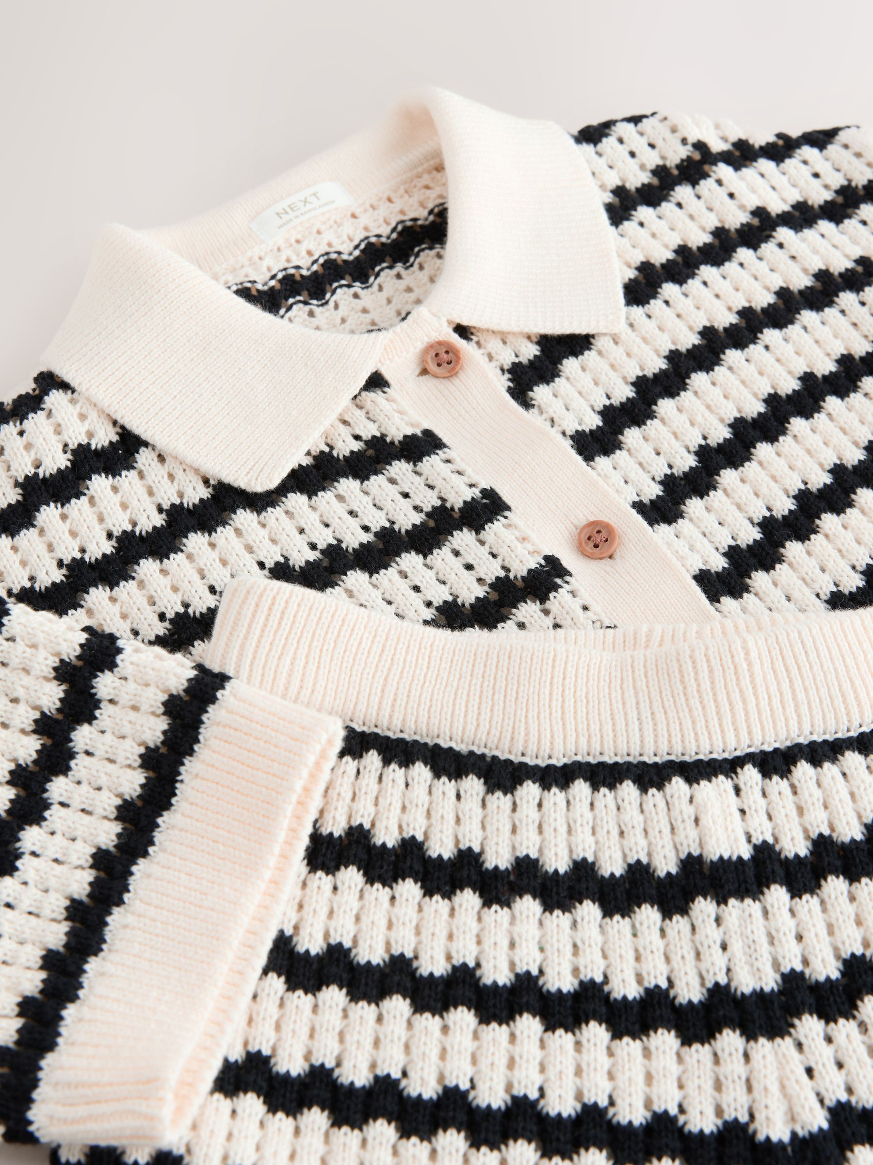 Buy Monochrome Knitted Shirt & Shorts Set (3-16yrs) from Next