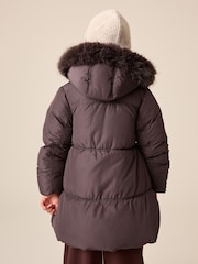 Charcoal Grey Shirred Sleeve Shower Resistant Padded Coat (3-16yrs) - Image 2 of 10