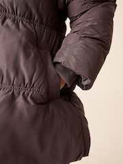 Charcoal Grey Shirred Sleeve Shower Resistant Padded Coat (3-16yrs) - Image 5 of 10