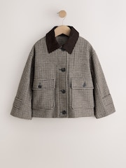 Brown Check Short Jacket With Wool (3-16yrs) - Image 6 of 10
