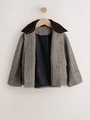 Brown Check Short Jacket With Wool (3-16yrs) - Image 7 of 10