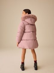 Light Pink Shirred Sleeve Shower Resistant Padded Coat (3-16yrs) - Image 3 of 9