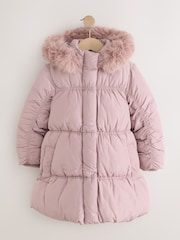 Light Pink Shirred Sleeve Shower Resistant Padded Coat (3-16yrs) - Image 5 of 9