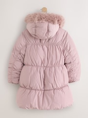Light Pink Shirred Sleeve Shower Resistant Padded Coat (3-16yrs) - Image 7 of 9