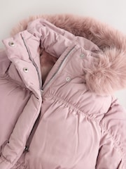 Light Pink Shirred Sleeve Shower Resistant Padded Coat (3-16yrs) - Image 8 of 9