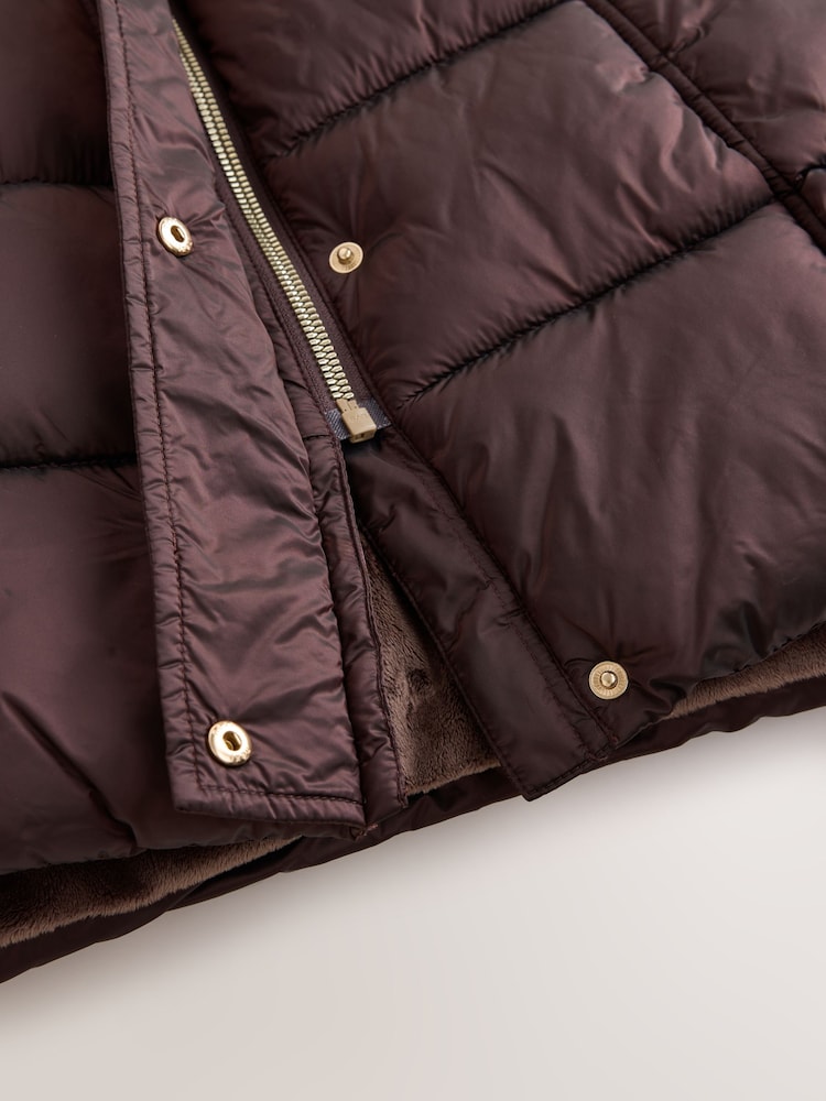 Chocolate Brown Faux Fur Collar Padded Shower Resistant Coat (3-16yrs) - Image 12 of 12 Chocolate Brown Faux Fur Collar Padded Shower Resistant Coat (3-16yrs) - Image 12 of 12