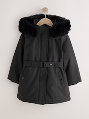 黑色 - Waterproof Belted Padded Coat (3-16yrs) - 圖片 6，共 10