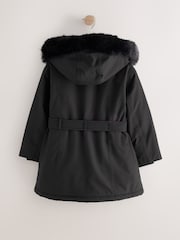 黑色 - Waterproof Belted Padded Coat (3-16yrs) - 圖片 8，共 10
