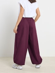 PixieGirl Petite Purple Poplin Cuffed Balloon Joggers - Image 3 of 5