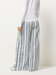 PixieGirl Petite Blue Stripe Wide Leg Trousers - Image 3 of 5