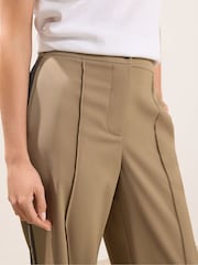 PixieGirl Petite Brown Side Stripe Wide Leg Trousers - Image 4 of 5