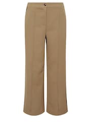 PixieGirl Petite Brown Side Stripe Wide Leg Trousers - Image 5 of 5