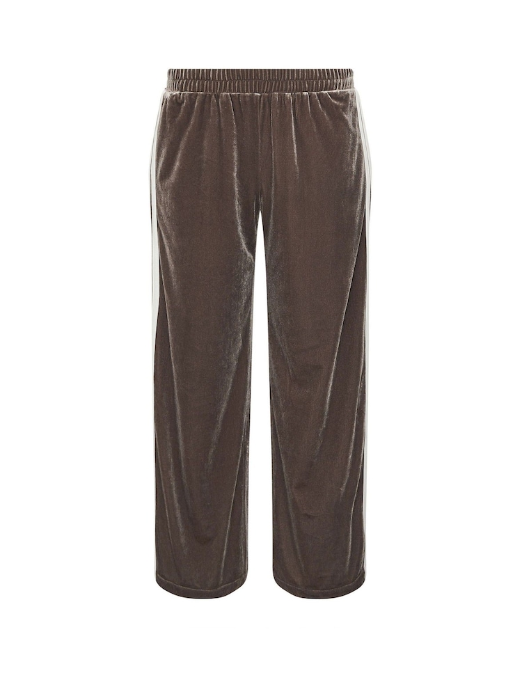 PixieGirl Petite Natural Velour Stripe Joggers - Image 6 of 6