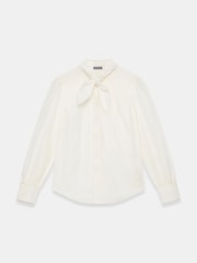 Mint Velvet White Pearl Trim Tie Neck Blouse - Image 7 of 8