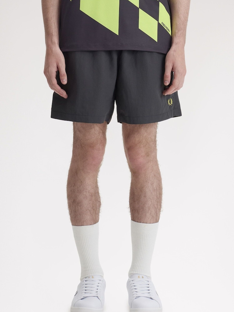 Fred Perry Grey Linen Blend Revere Collar Shirt - Image 1 of 5