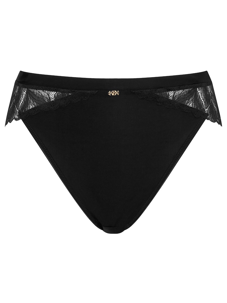 KBX Coal Black Brazilian Knickers Harper Scalloped Lace - Image 6 of 6 KBX Coal Black Brazilian Knickers Harper Scalloped Lace - Image 6 of 6