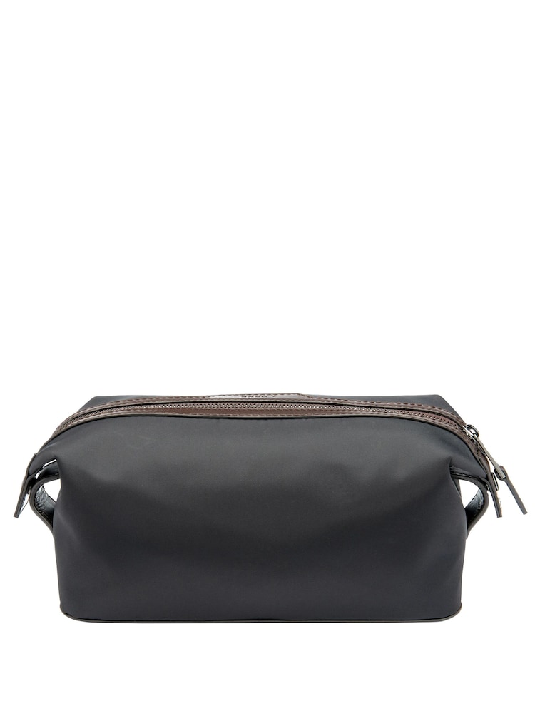 Loake Nylon and Leather Black Washbag - Image 2 of 3