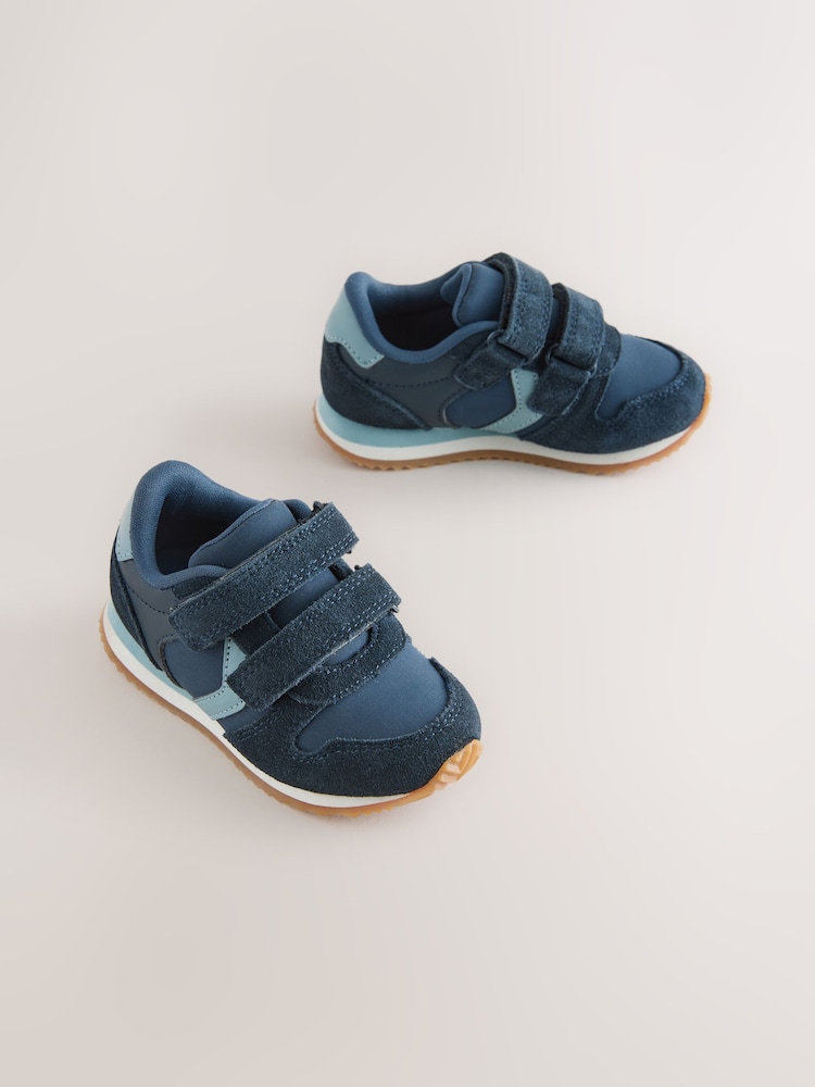 Navy Wide Fit (G) Touch Fastening Trainers - Image 1 of 5 Navy Wide Fit (G) Touch Fastening Trainers - Image 1 of 5