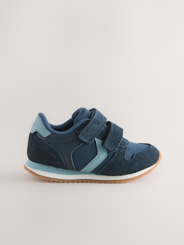 Navy Wide Fit (G) Touch Fastening Trainers - Image 2 of 5 Navy Wide Fit (G) Touch Fastening Trainers - Image 2 of 5